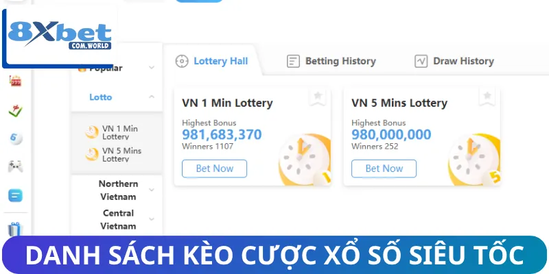 Các kèo cược xổ số siêu tốc phổ biến